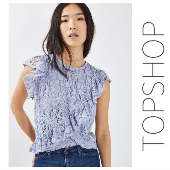 Topshop Tops - 💕SALE💕NWT Topshop Blue Lace Top